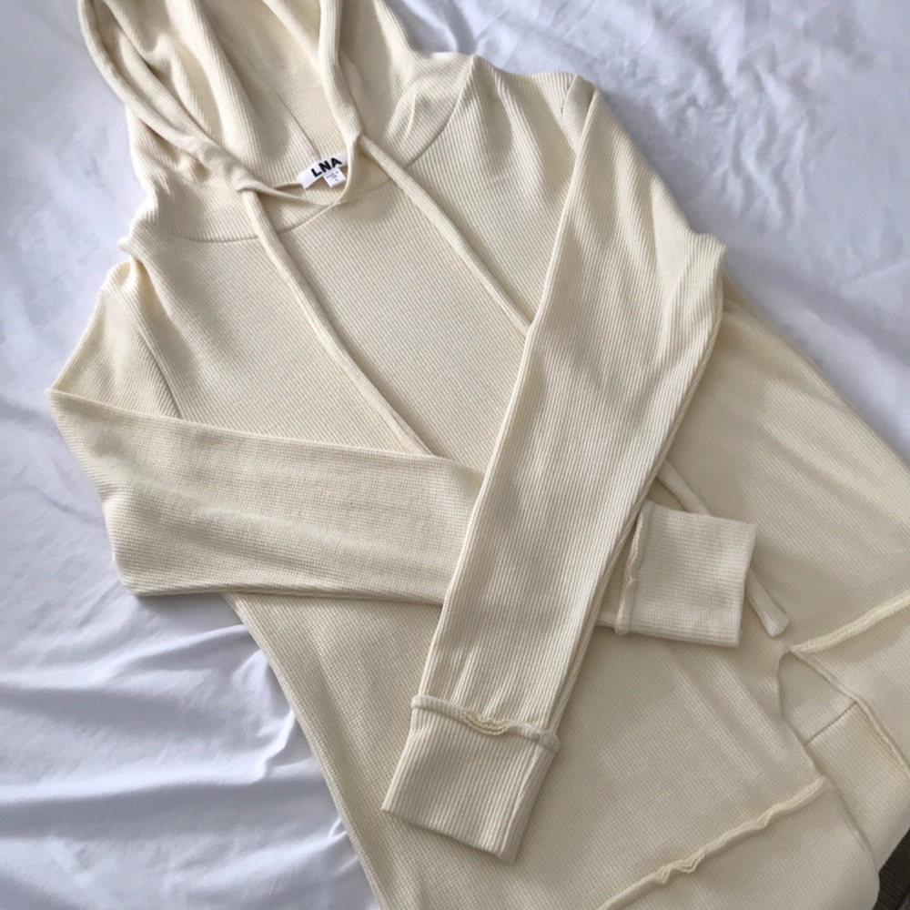 Waffle knit active sweater